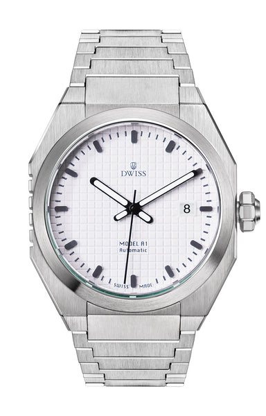 DWISS A1 White: Automatic Swiss Made watch with 68 hours power