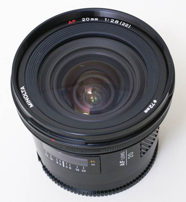 Minolta AF 20mm F2.8 A-mount lens info