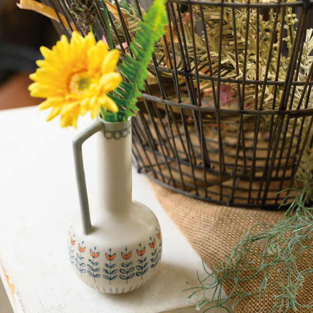 ハンドメイドプリントフラワーベース-27/水差し型（一輪挿し）(W80×D80