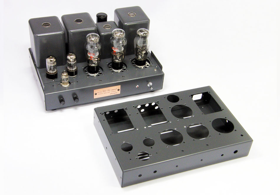 □ 真空管アンプシャーシ モノラル ペア トランス結合 モノラルアンプ