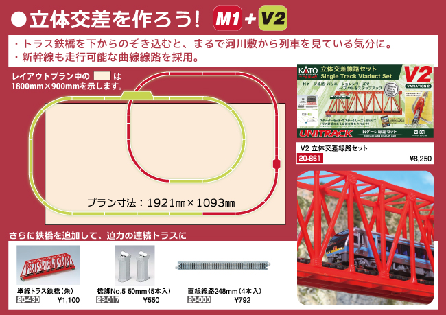 KATO鉄道模型オンラインショッピング V2 立体交差線路セット: □現在