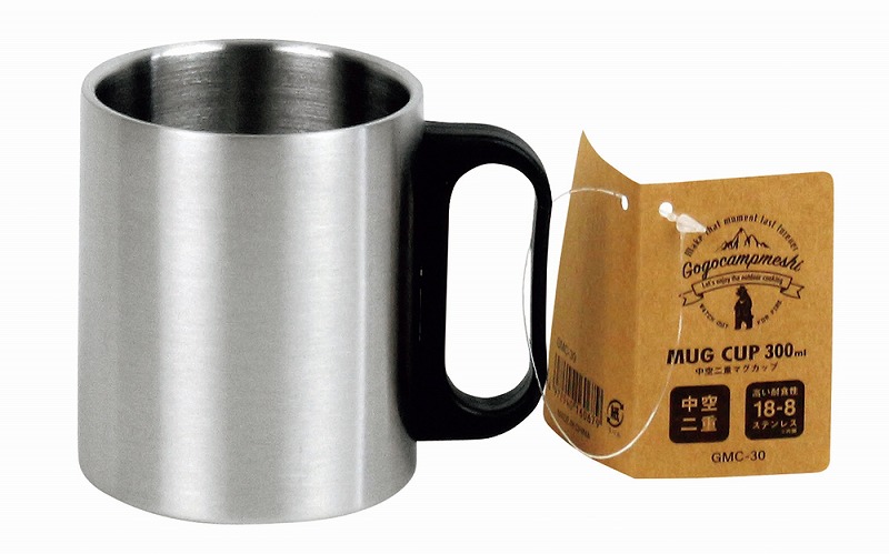 GMC-30 GoGoキャンプメシ 中空二重マグカップ 300mlロゴ、名入れ