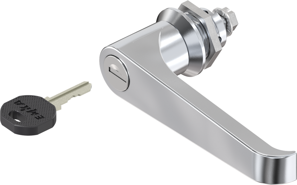 L-handle quarter turn, keyed EK 333, Zinc die chrome-plated; 1000