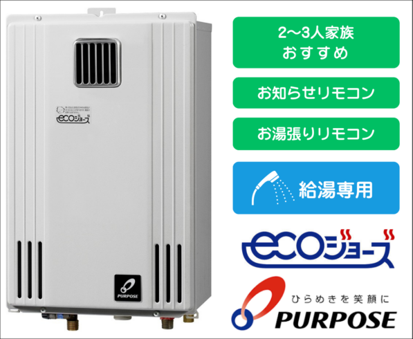 パーパス GS-H2003W-1 屋外壁掛型 20号 都市ガス(13A)、プロパンガス