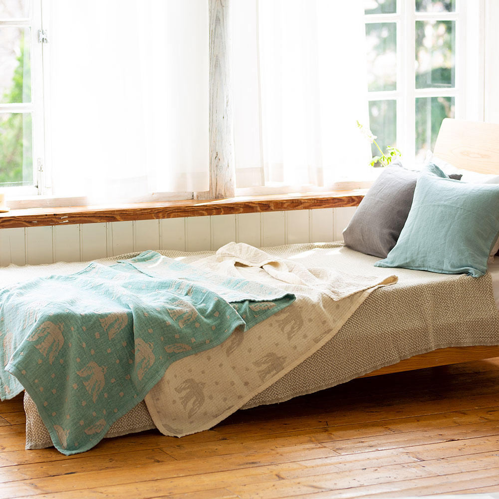 KLIPPAN/クリッパン リネン＆シュニールコットン ハーフブランケット