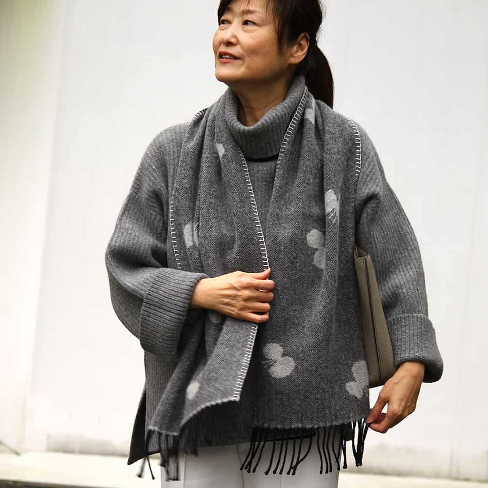 KLIPPAN/クリッパン カシミア混ウールロングマフラー CHOUCHO ホワイト