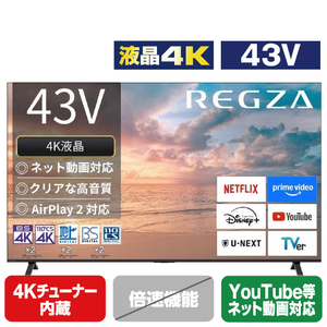 TVS REGZA 43E350R 43V4Kチューナー内蔵4K対応液晶テレビ REGZA