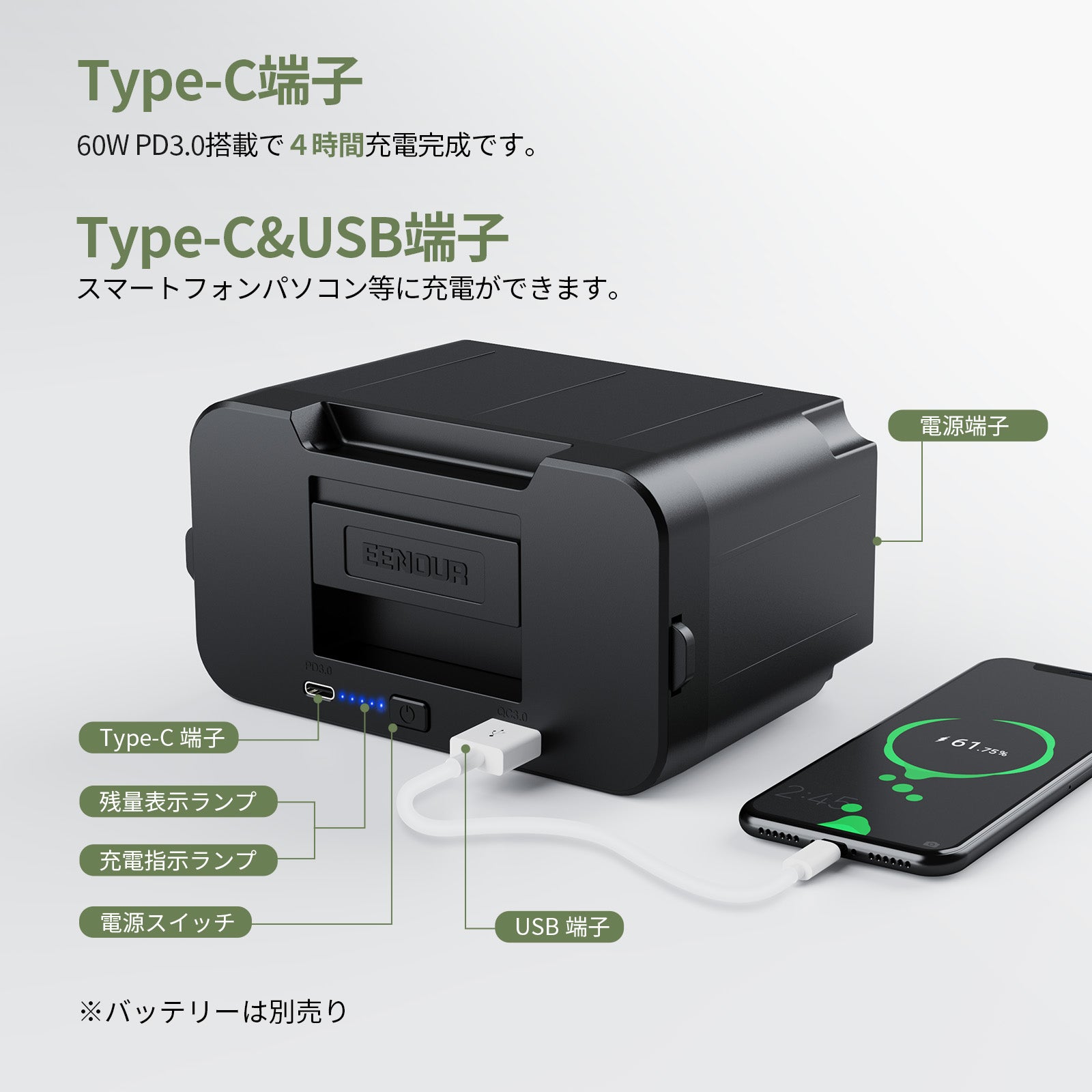 車載冷蔵庫専用バッテリーDB01 – EENOUR