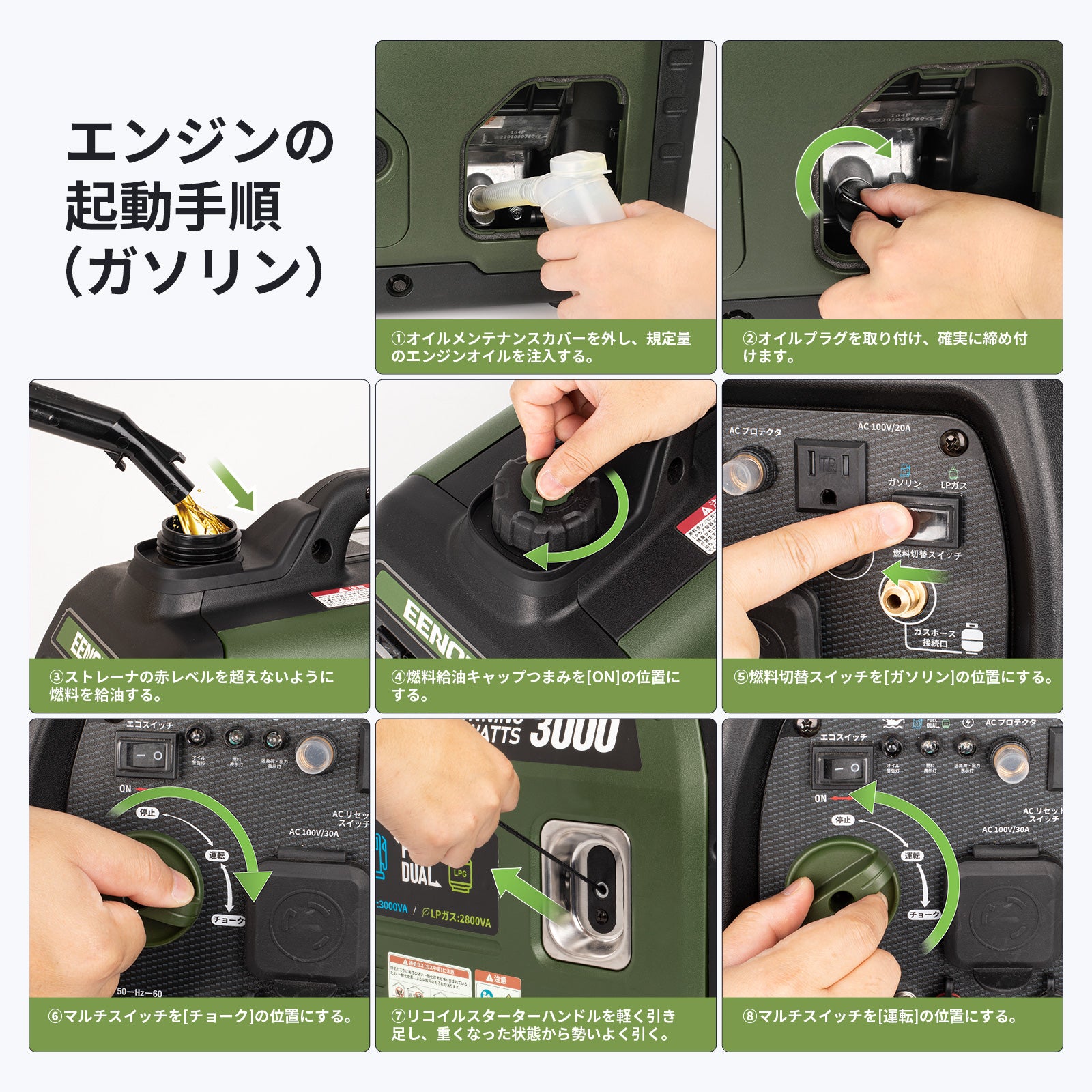 インバーター発電機DK3000iSDF 3.0KVA/3000W – EENOUR