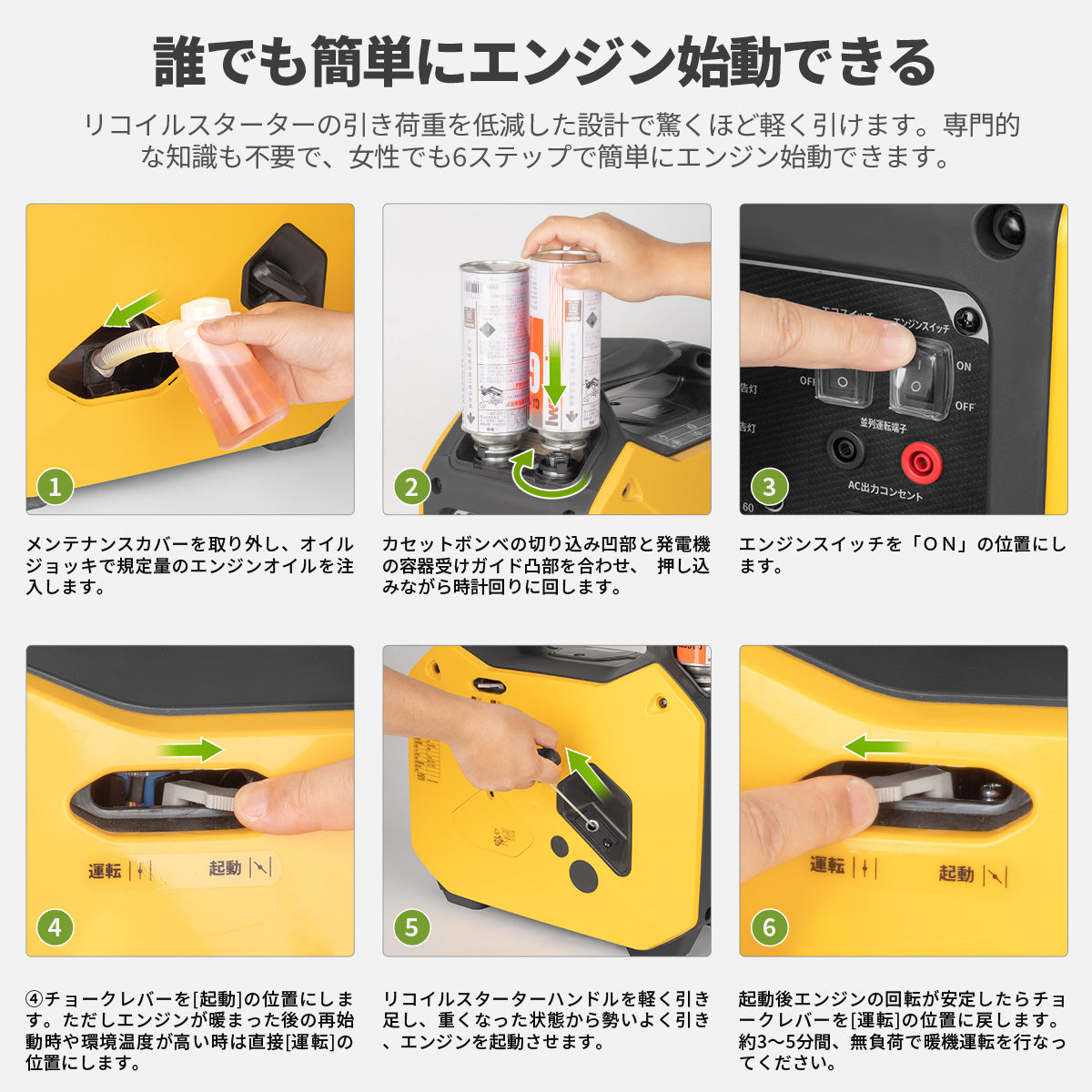 EENOURインバーター発電機GS2000i-B 1.5KVA/1500W