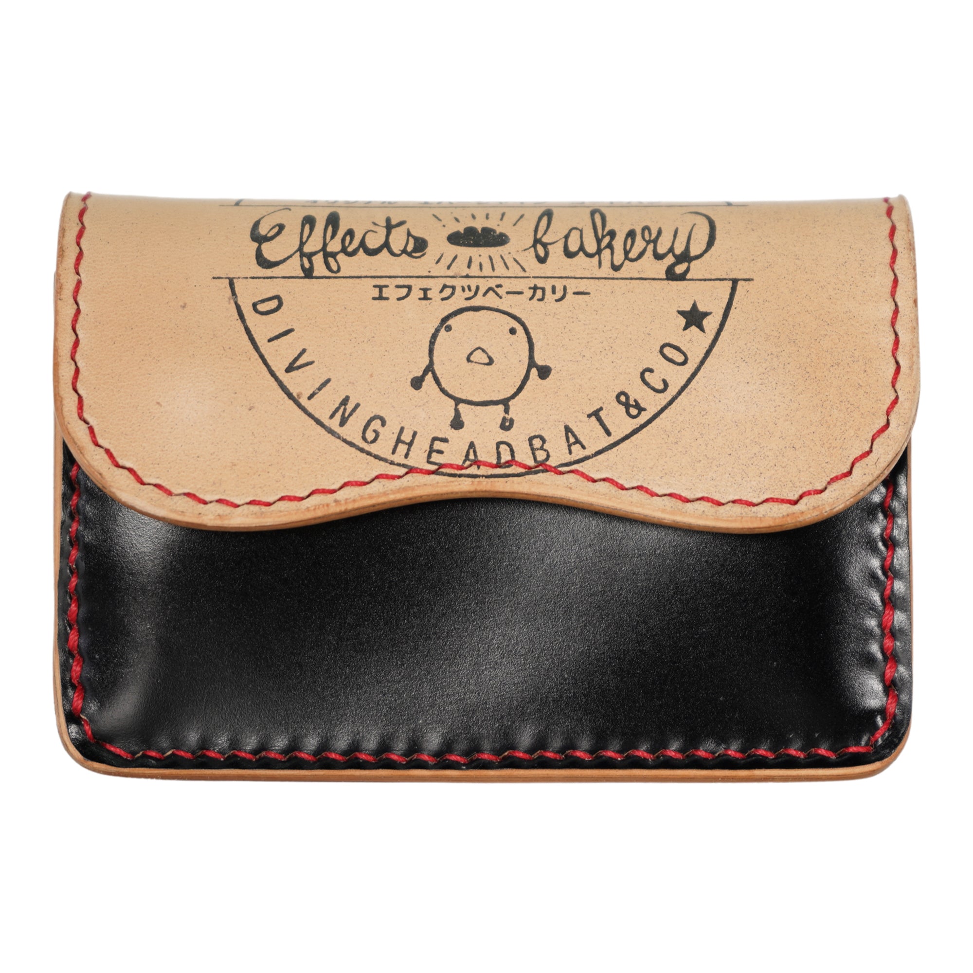 Effects Bakery ベーグル コードバンミニ財布11075（黒革リバース赤