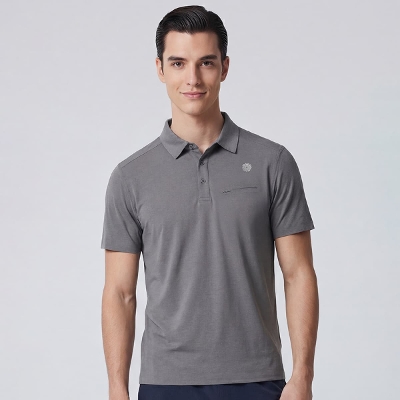 メンズソフトドライポロシャツ／ダークグレー |イージーヨガ通販