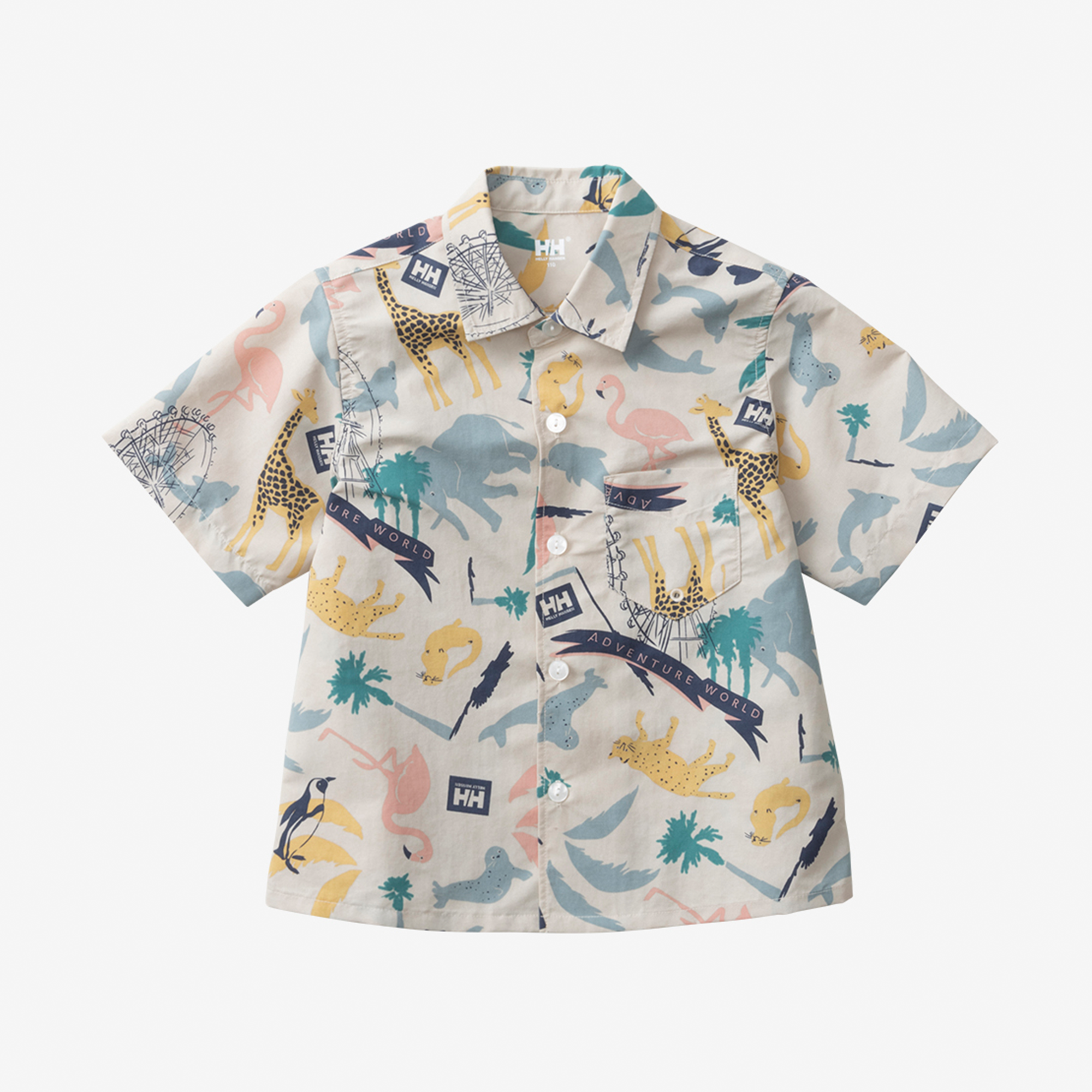 アドベンチャーワールド公式HELLY HANSEN キッズアロハシャツ(110