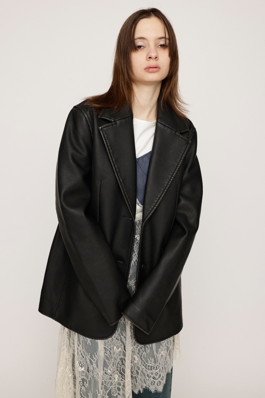 SLY | VINTAGE F／LEATHER TAILORED ジャケット (ジャケット ) |SHEL