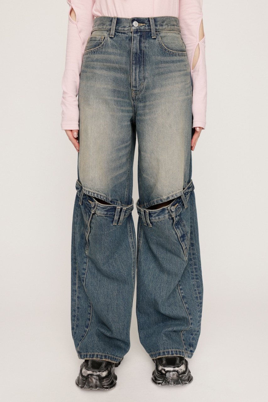 SLY | J／W KNEE DENIM パンツ (ストレート ) |SHEL'TTER WEBSTORE
