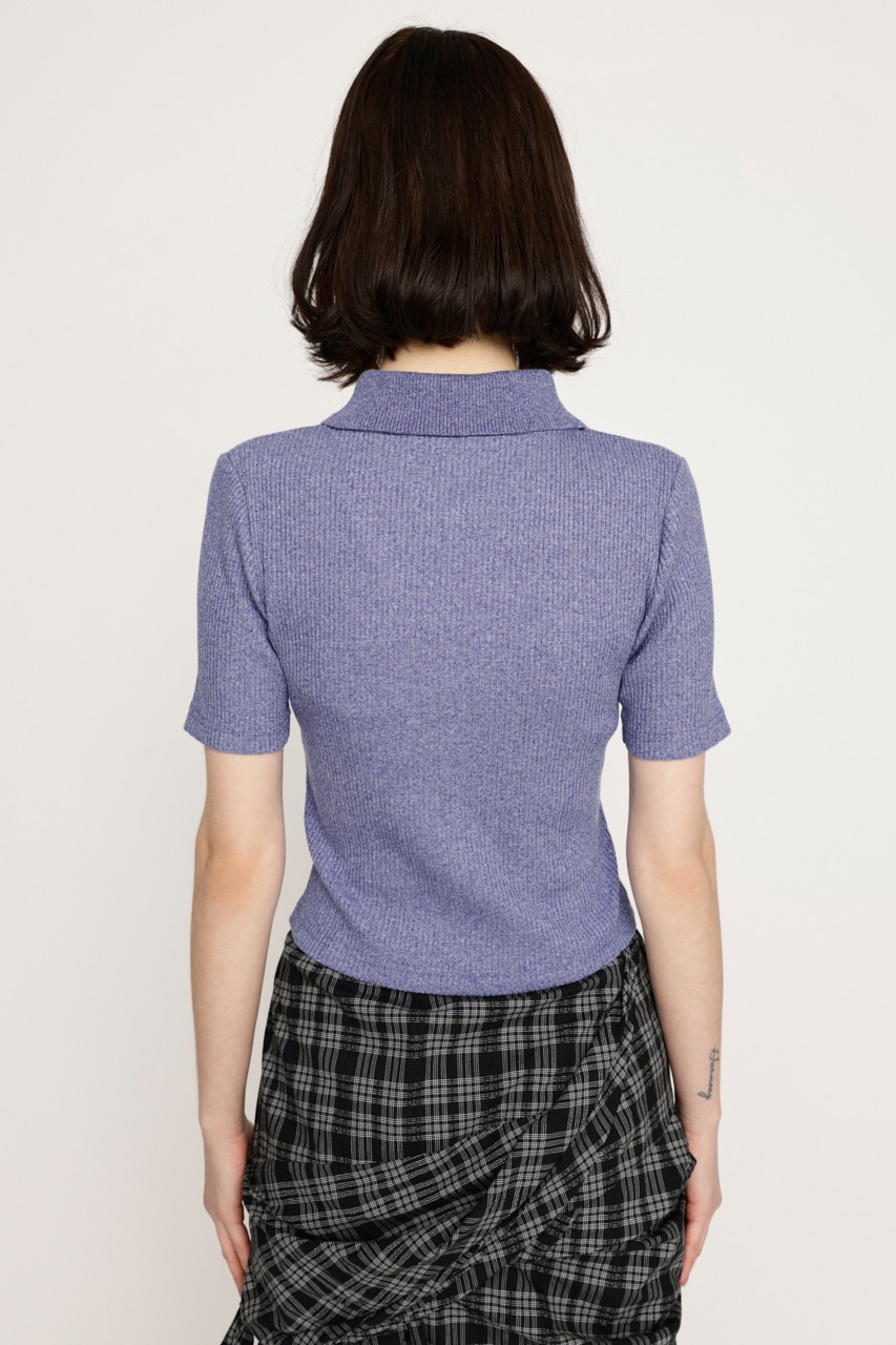 SLY | FRONT ZIP CUT RIB トップス (Tシャツ・カットソー(半袖