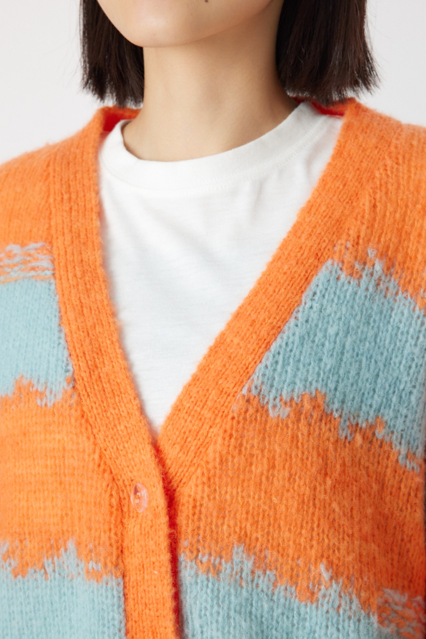 RODEO CROWNS WIDE BOWL | Grunge Border Knit カーディガン (ニット