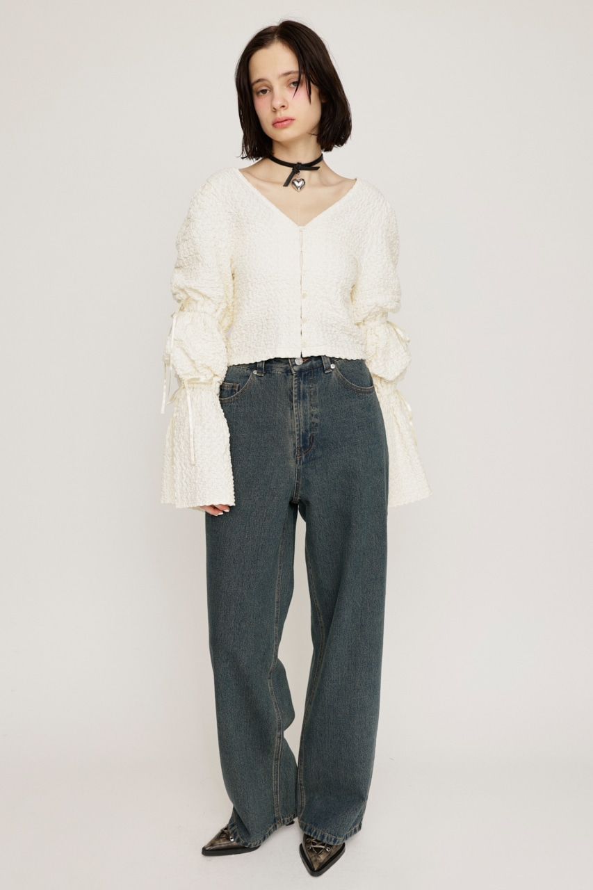 SLY | RIBBON SLEEVE 2WAY JQ トップス (Tシャツ・カットソー(長袖