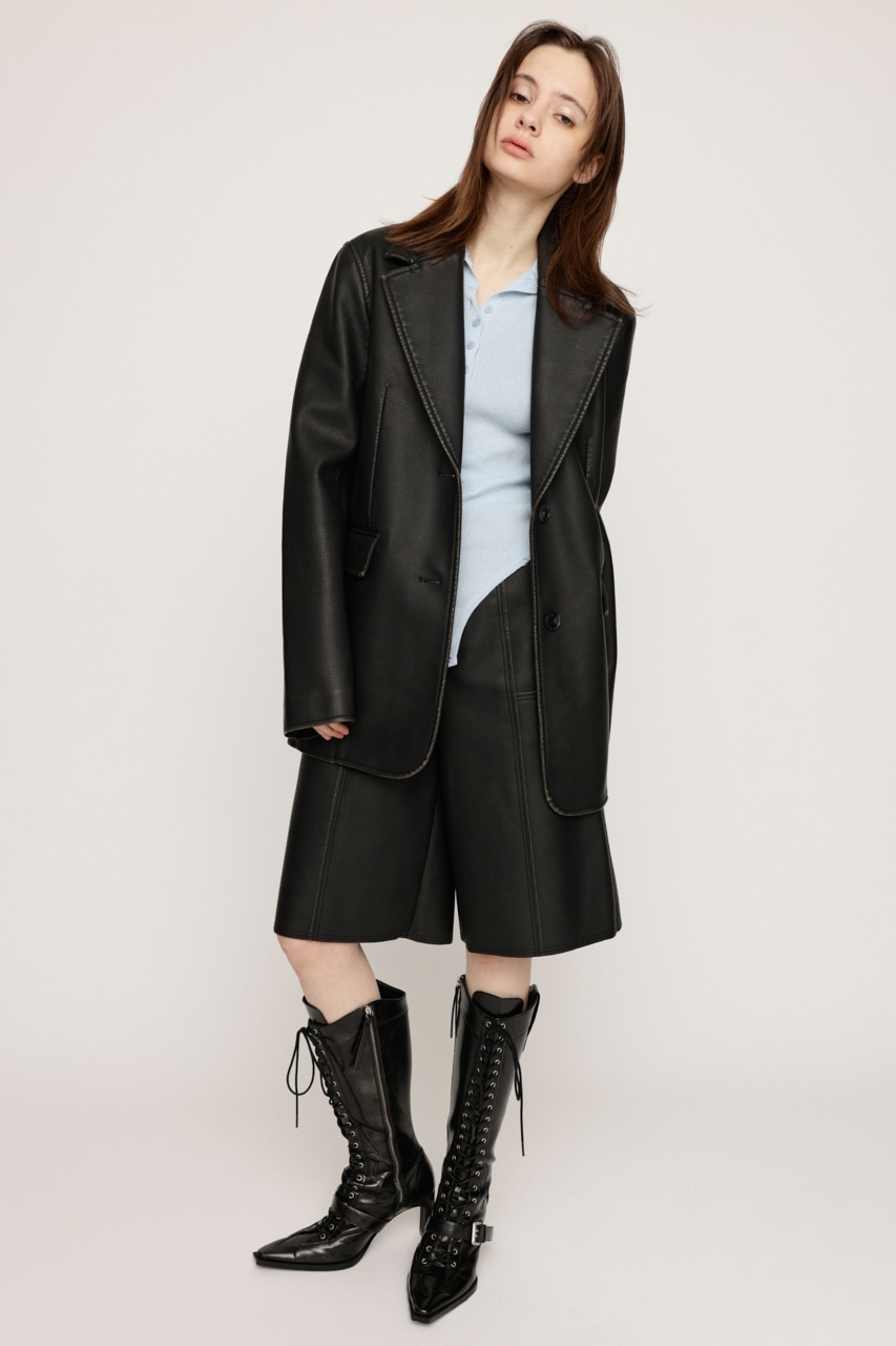 SLY | VINTAGE F／LEATHER TAILORED ジャケット (ジャケット ) |SHEL