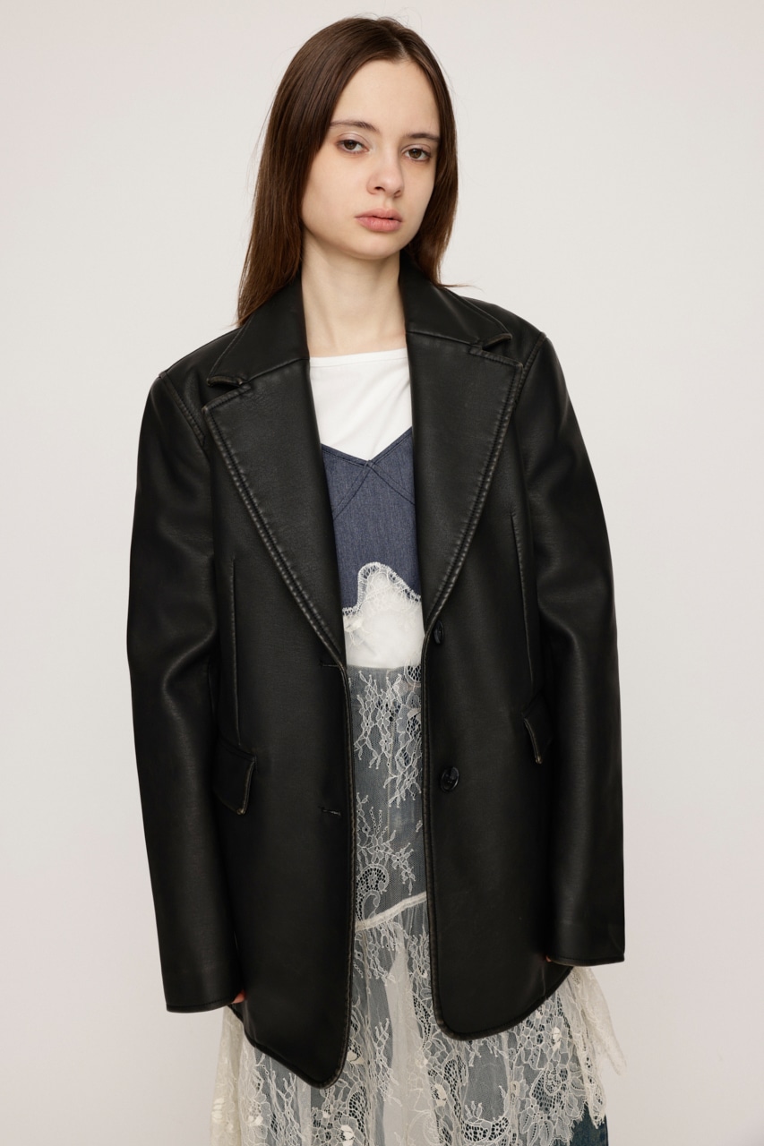 SLY | VINTAGE F／LEATHER TAILORED ジャケット (ジャケット ) |SHEL