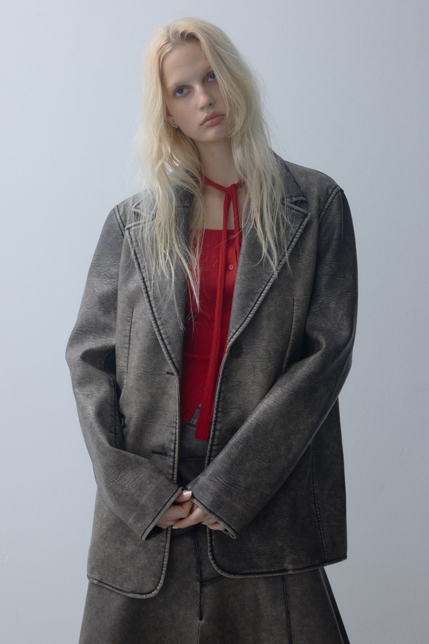 SLY | VINTAGE F／LEATHER TAILORED ジャケット (ジャケット ) |SHEL