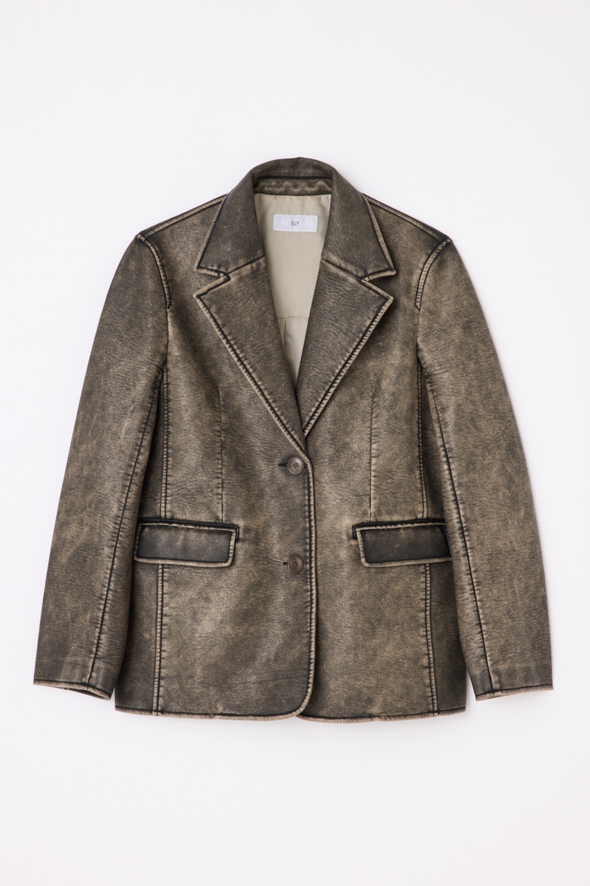 SLY | VINTAGE F／LEATHER TAILORED ジャケット (ジャケット ) |SHEL