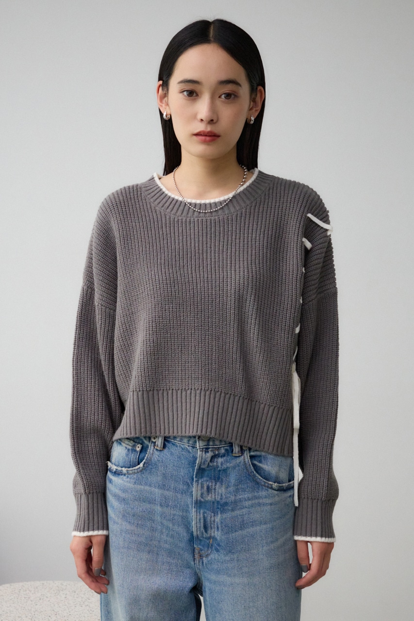 AZUL BY MOUSSY | ステッチデザインニットトップス (ニット ) |SHEL
