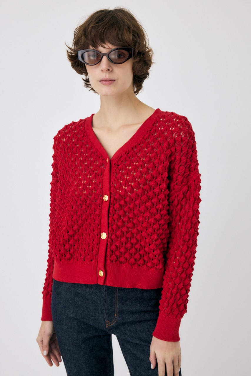 MOUSSY | PEAK STITCH ニットカーディガン (カーディガン ) |SHEL'TTER