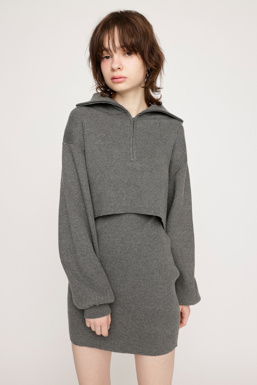 SLY | BIG COLLOR ZIP UP 2P ショートワンピース (ワンピース(ミニ