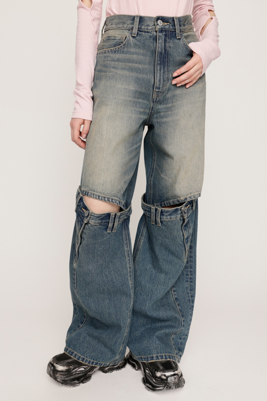 SLY | J／W KNEE DENIM パンツ (ストレート ) |SHEL'TTER WEBSTORE
