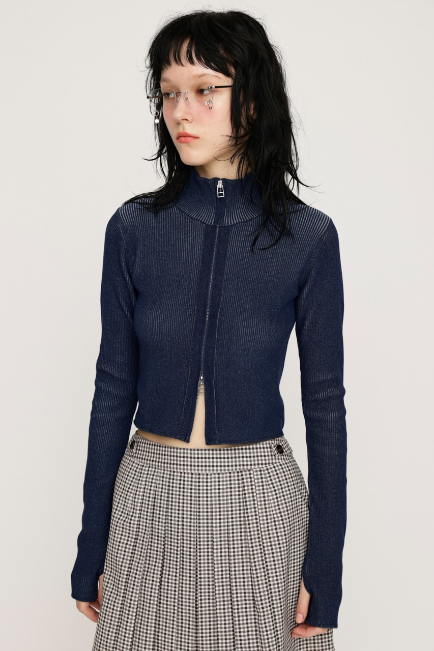 SLY | FRONT ZIP H／N RIB トップス (ニット ) |SHEL'TTER WEBSTORE