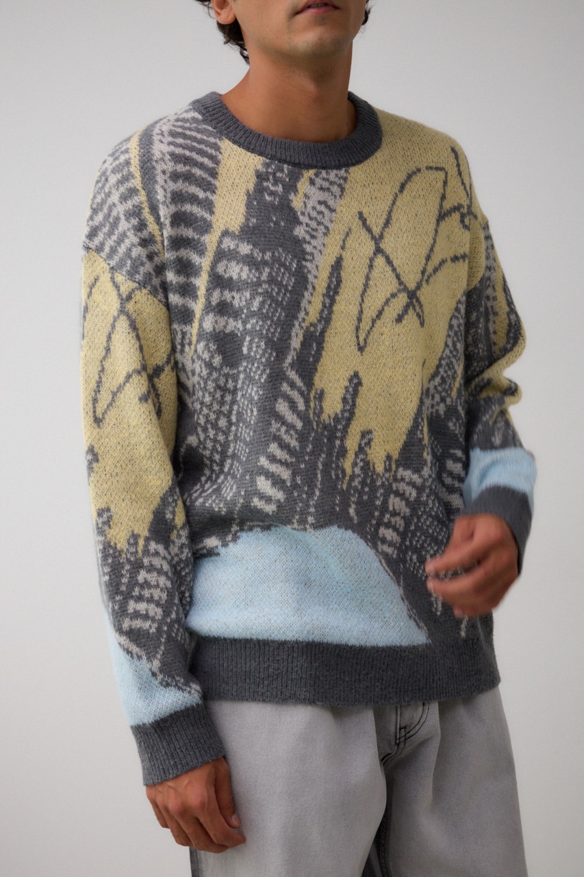 AZUL BY MOUSSY | ビッグシテイージャガードニット (ニット ) |SHEL