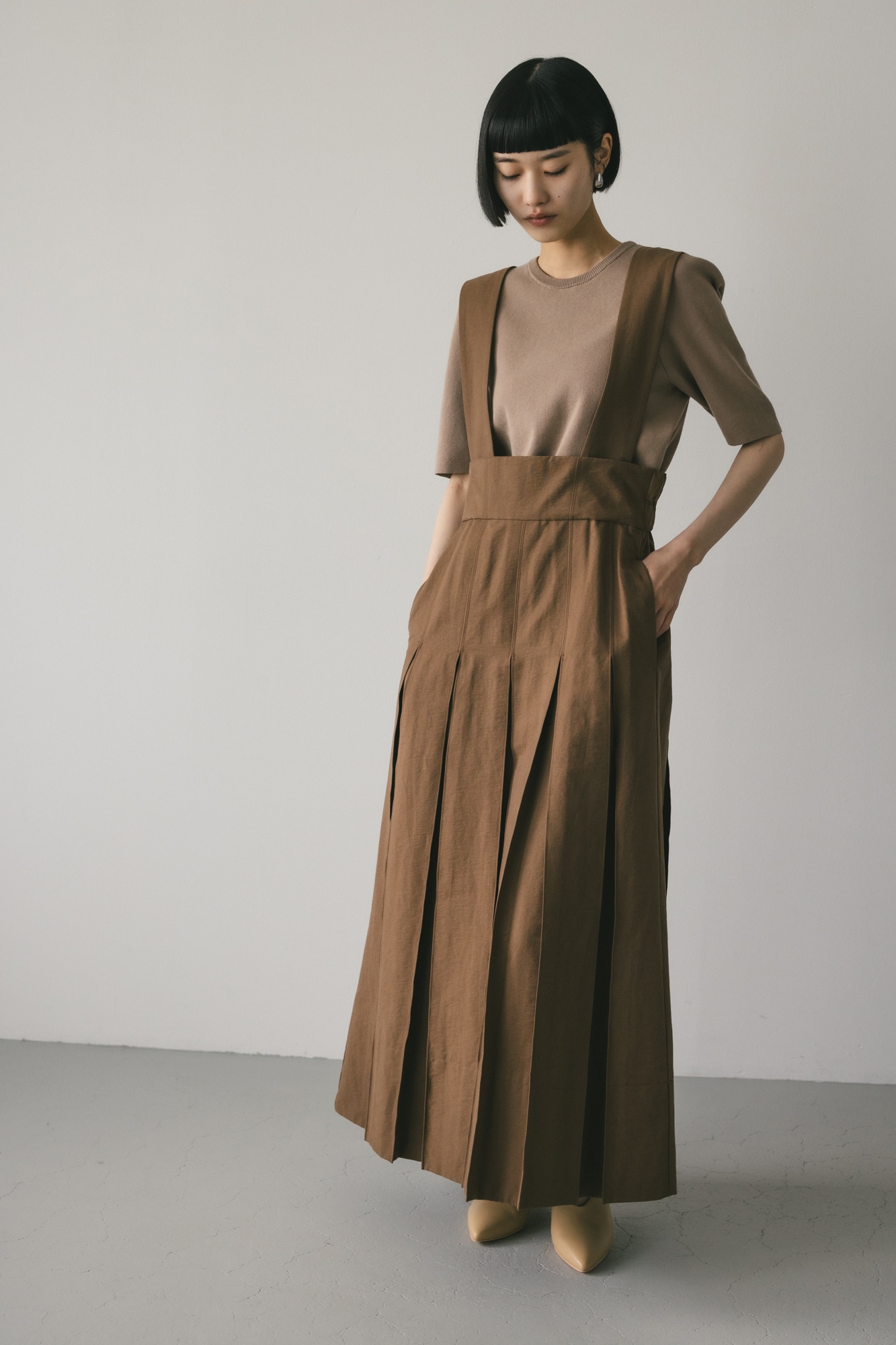 STYLEMIXER | ボックスタックサスペンダースカート (スカート(ロング