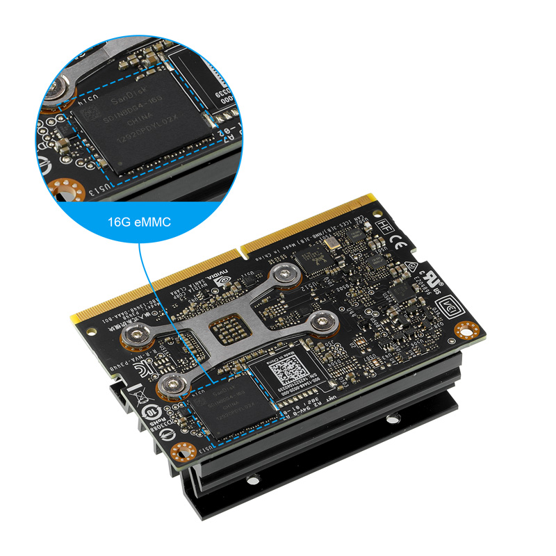 Jetson Nano Developer Kit with 16G-eMMC 5.1, 2GB Edge AI