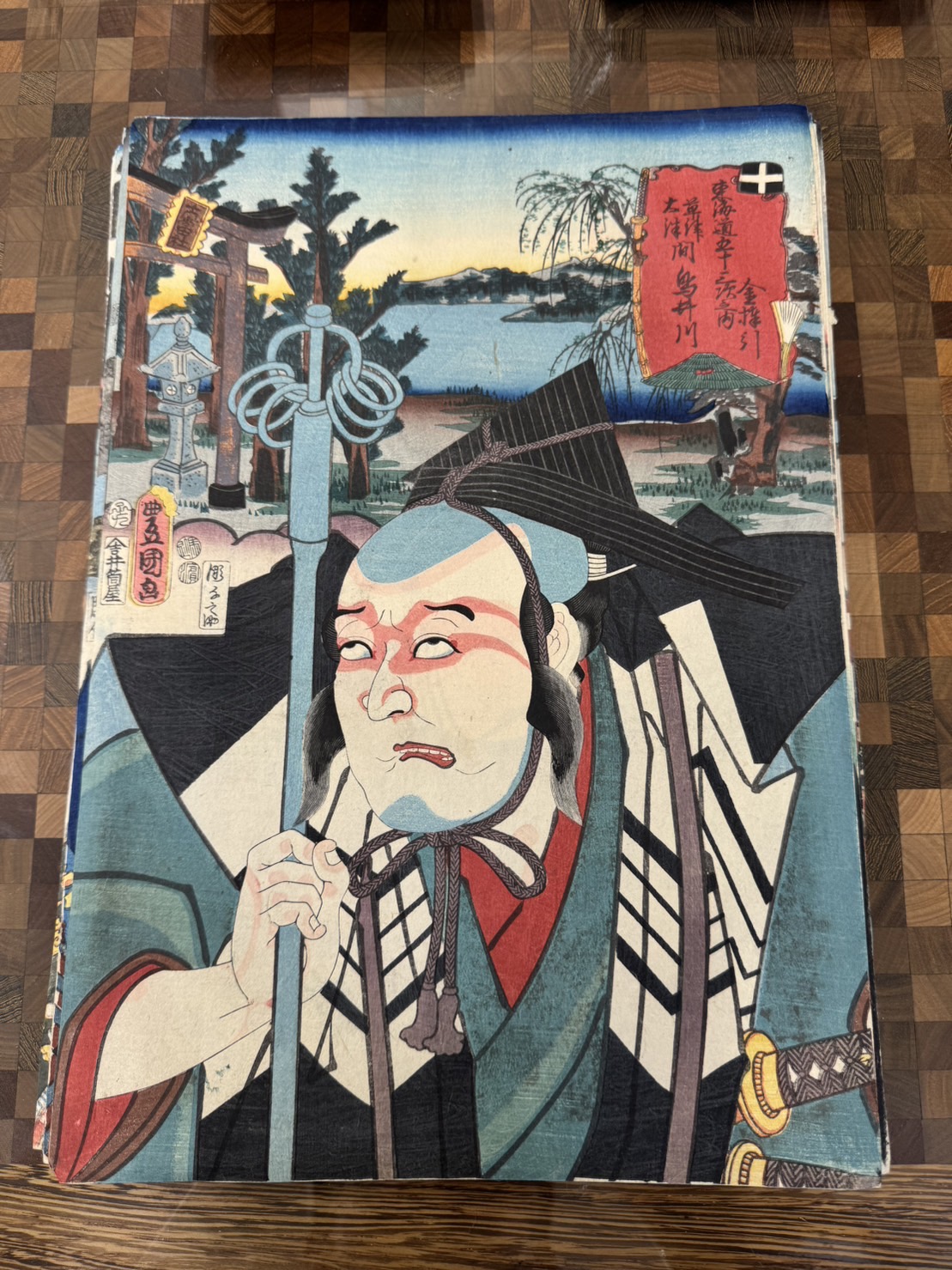 三代 歌川豊国(歌川国貞)「東海道五十三次の内 鳥井川 金棒引」 | 買取