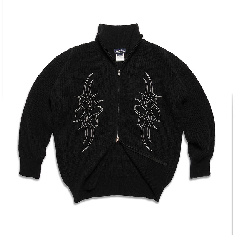 FLIP THE SCRIPT(フリップザスクリプト)/ ZIP KNIT -BLACK- | E.S.P.