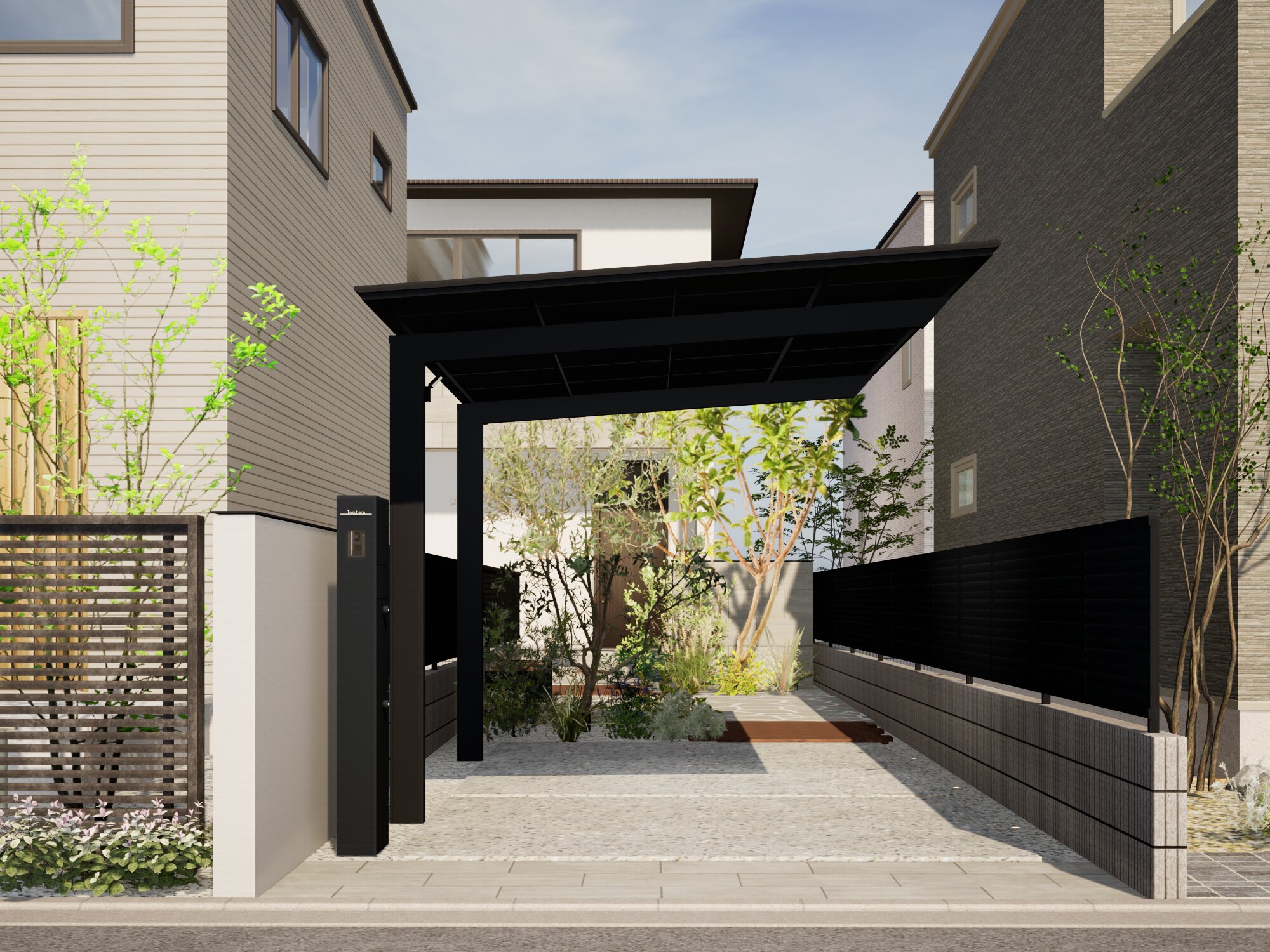 奥行き感を演出する、路地を活かした旗竿地プラン。 | エクスプラット