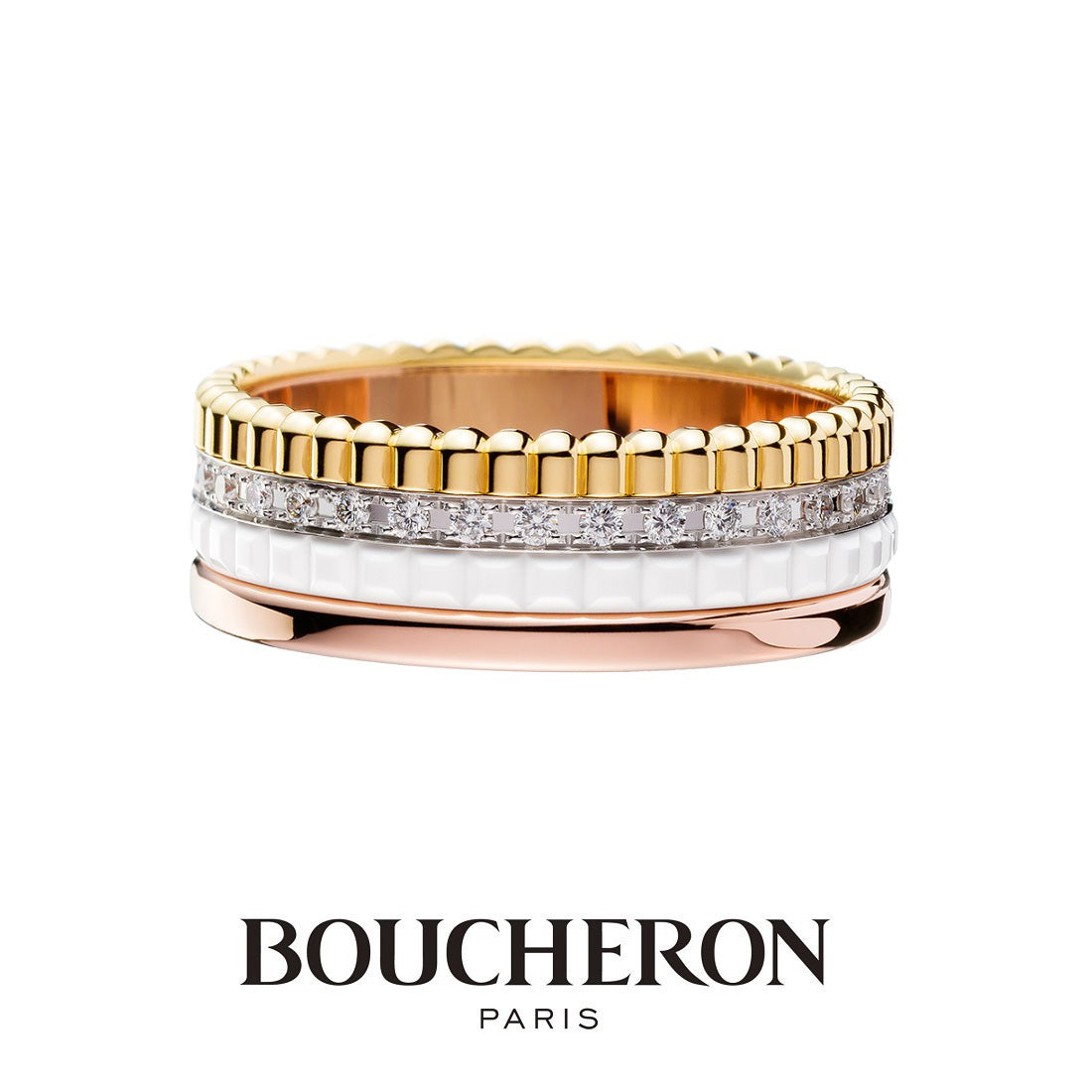 キャトル ホワイト ダイヤモンド リング スモール JRG01597｜BOUCHERON