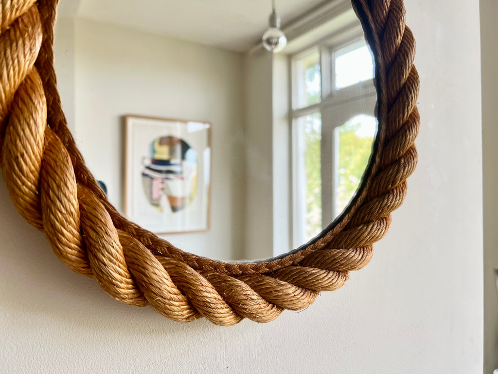 Rope frame mirror, Audoux & Minet. France c.1950 - eyespy