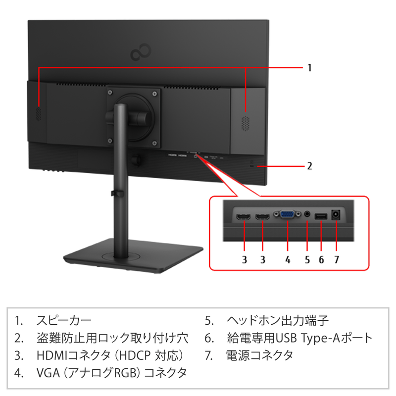 富士通 WEB MART | 23.8型ワイド液晶ディスプレイ VTA24021BT