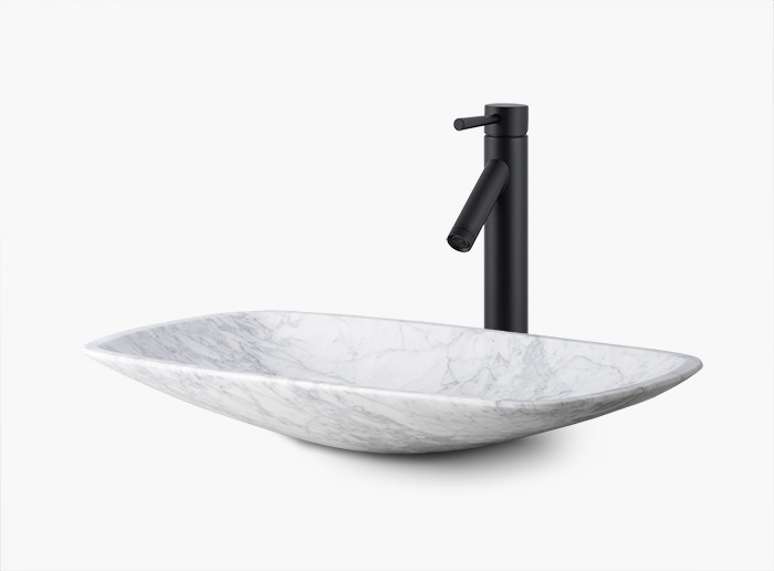 B8-B610WT｜カラーラビアンコ製 洗面器（洗面ボウル）｜フォンテ