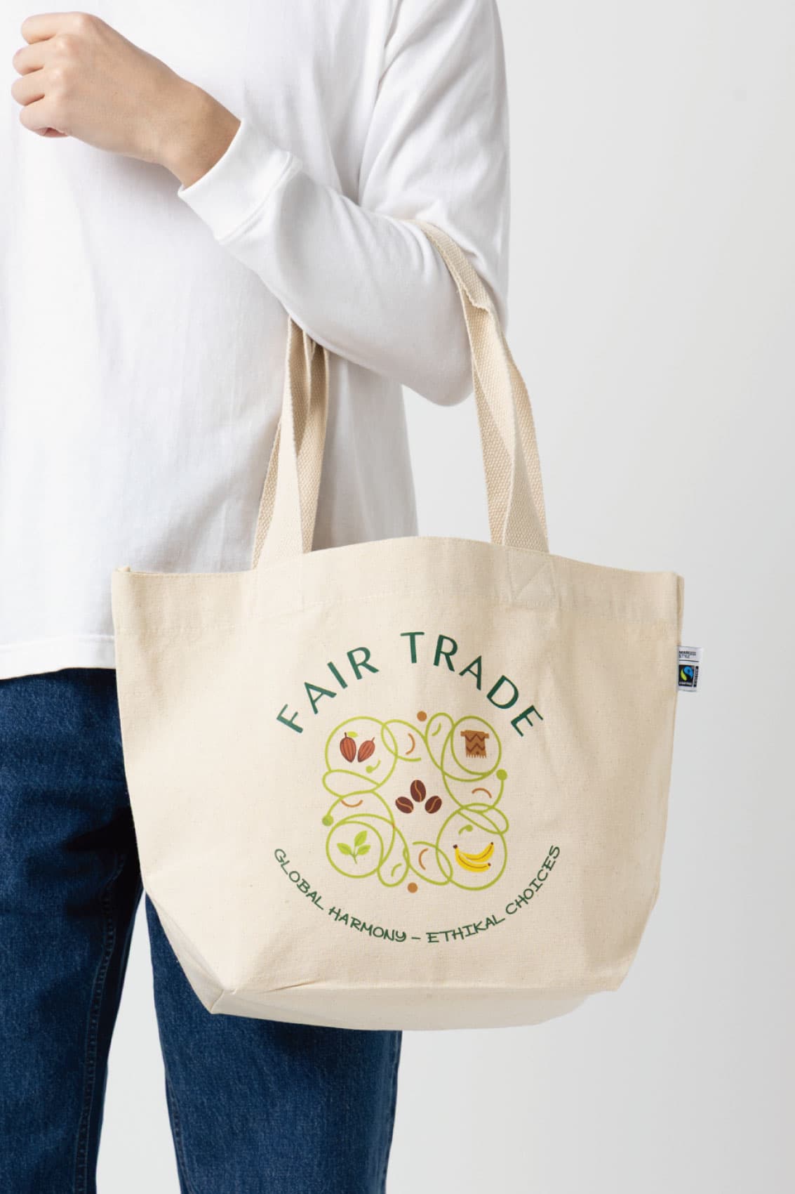 フェアトレード内ポケット付きトート（M)[MARKLESS STYLE TF-0018