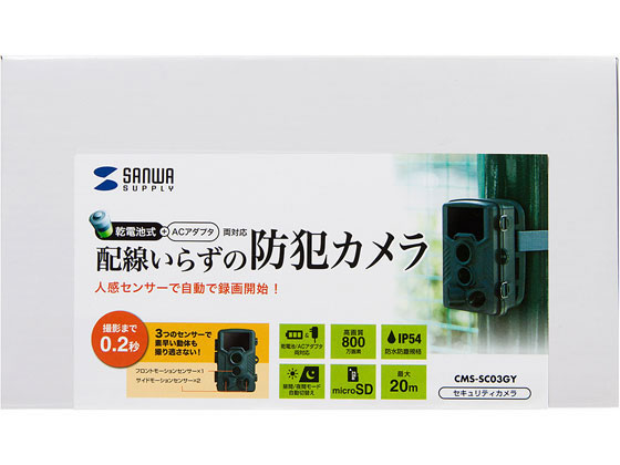 サンワサプライ セキュリティカメラ CMS-SC03GY 通販【フォレストウェイ】