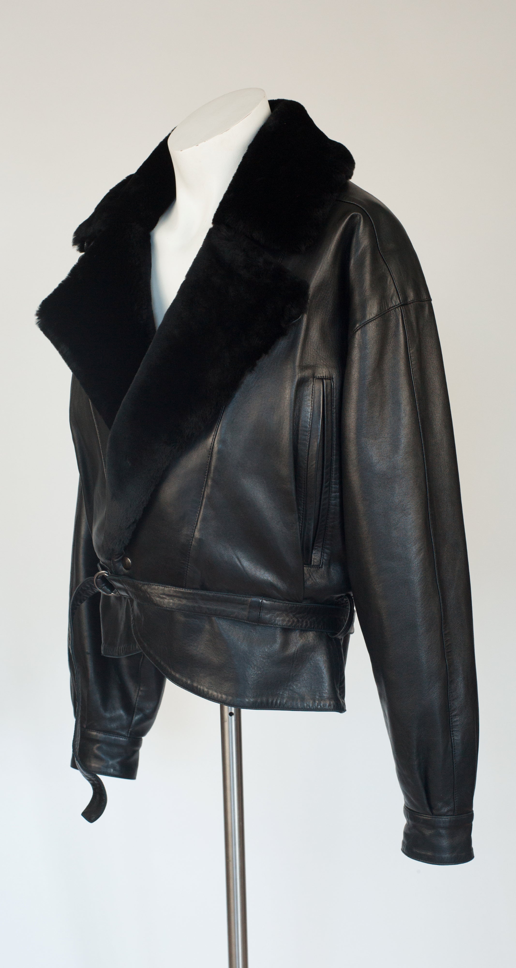 Claude Montana for Ideal Cuir 1980s Men's Black Lamb Leather