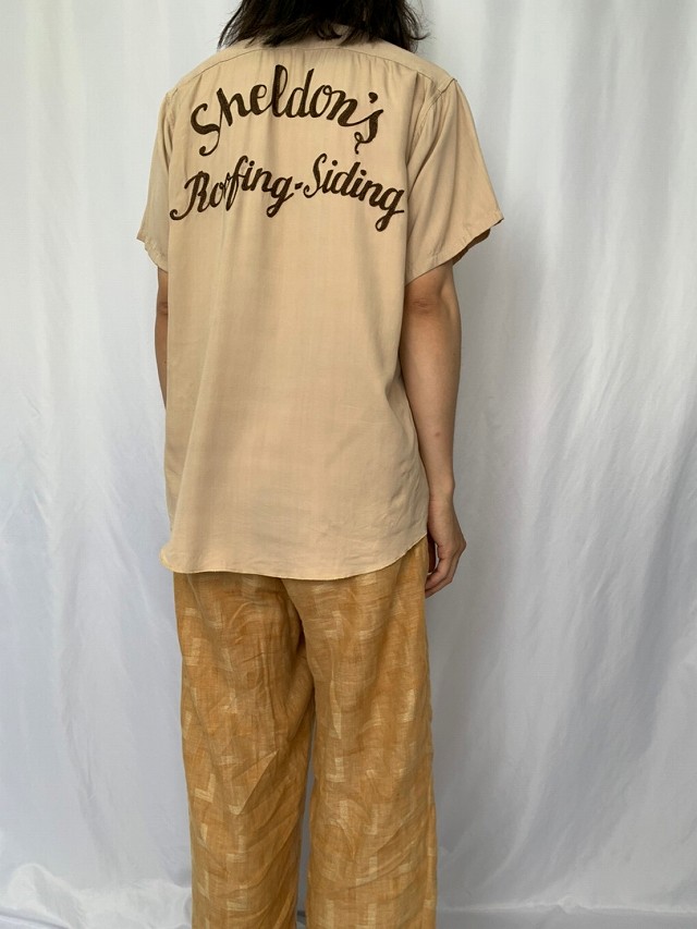 60年代 60s ダンヒル 開襟 オープンカラー 半袖 ツートーン チェーン