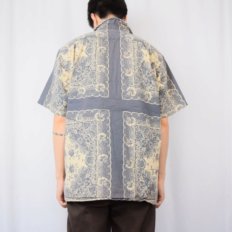 90年代 90s ポロスポーツ ラルフローレン 開襟 半袖 総柄