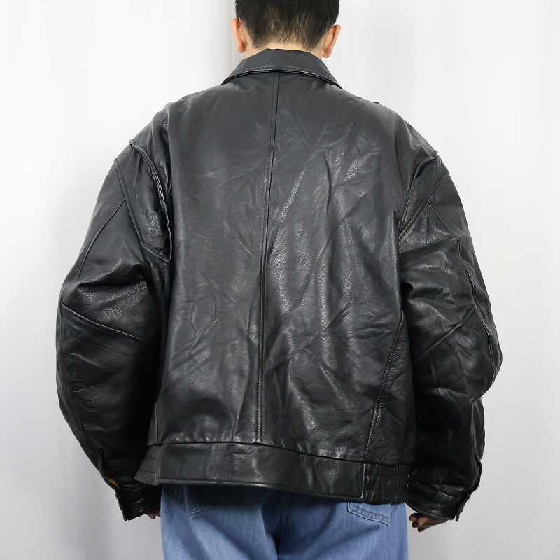 黒 ブラック フライトジャケット 革ジャン| ビンテージ古着屋Feeet