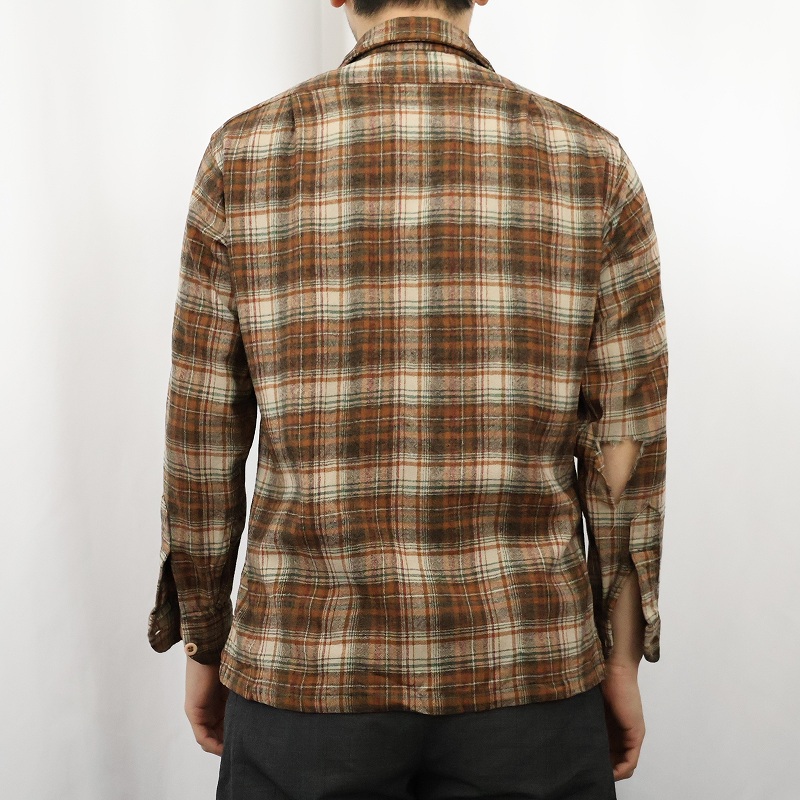 70s 70年代 ペンドルトン アメリカ製 ループカラー 長袖 茶色 ブラウン