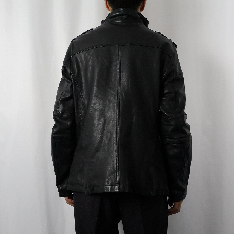 革ジャン レザージャケット ブラック M65 フィールドジャケット