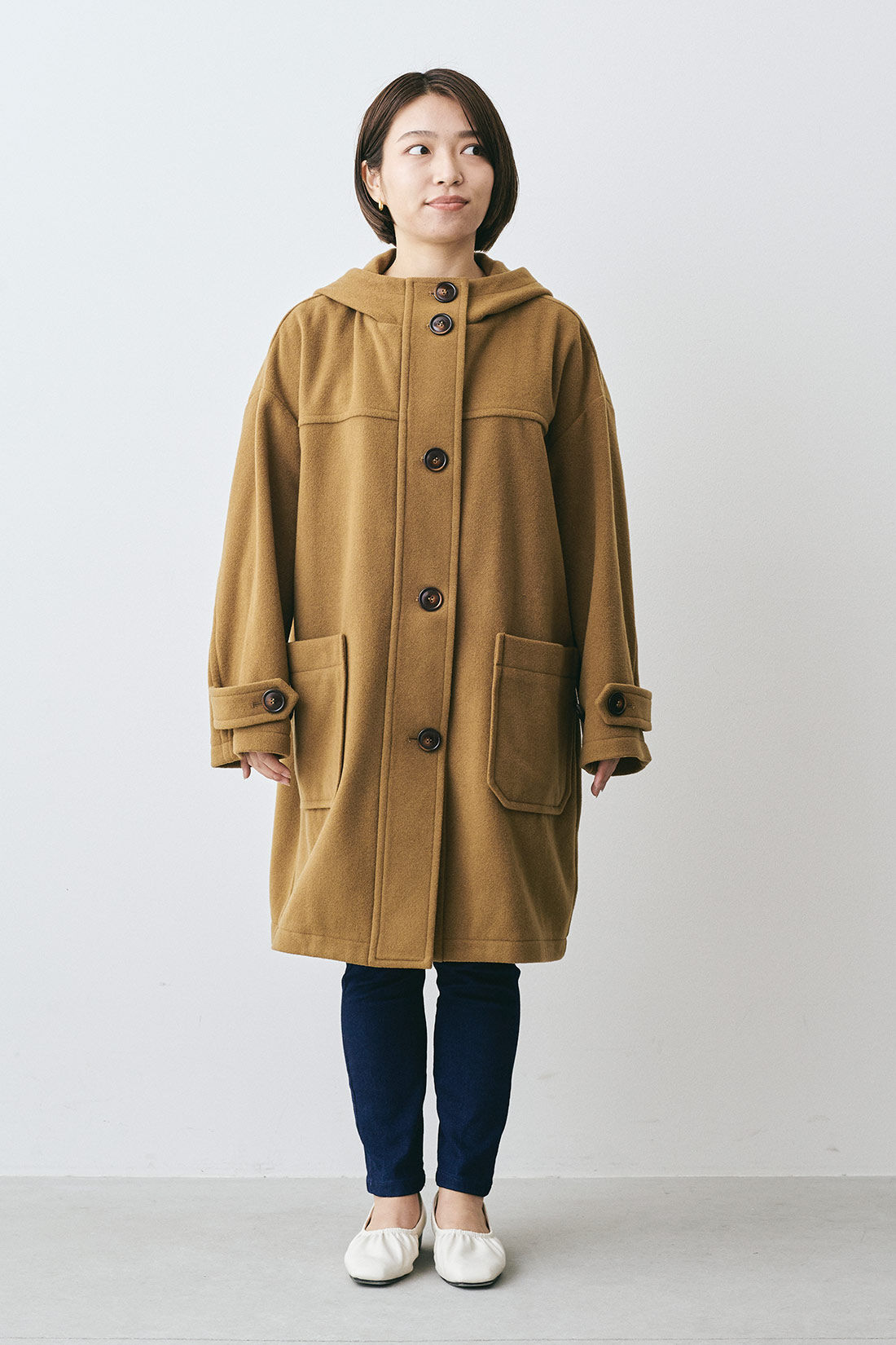 SHIPS ダッフルコート 34 美品 イングランド製 キャメル 上品 シンプル